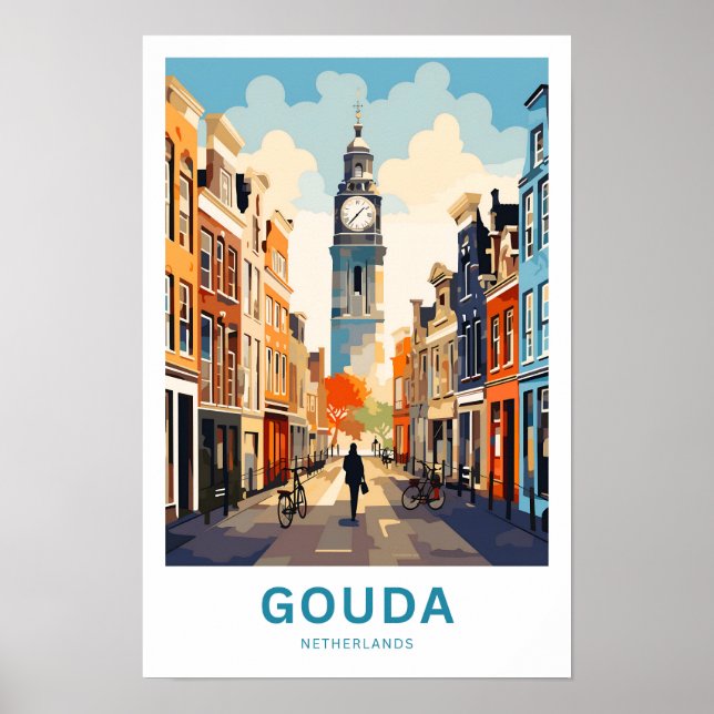 Gouda Netherlands Travel Skriv ut Poster (Framsidan)