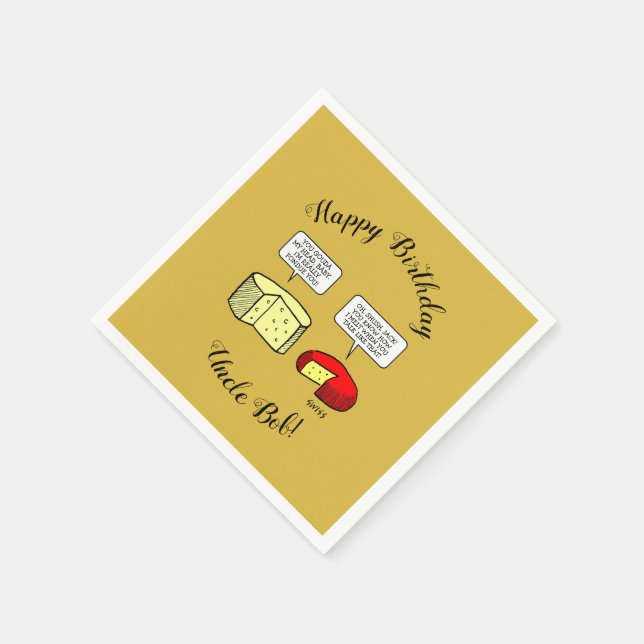 Gouda och Jack Ost Födelsedagsfest Pappersservett (Hörn)