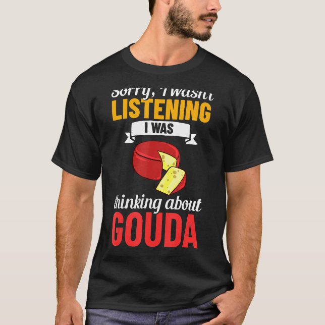 Gouda-ost Rökt Queso-segment som är skrapade Funny T Shirt (Framsida)