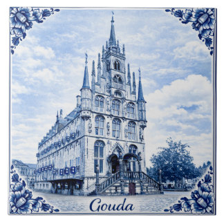 Gouda stadshus Delft Blå keramisk kakel
