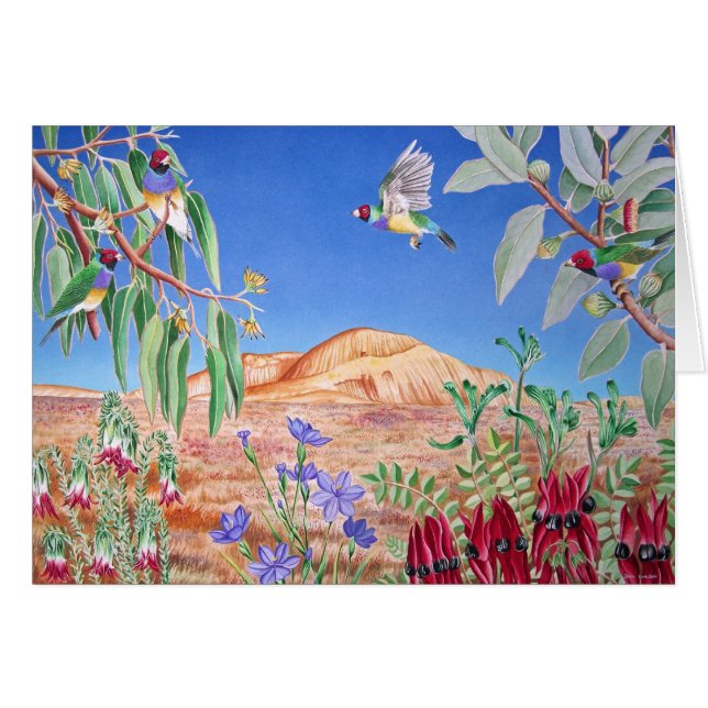 Gouldian Finches, Outback, Australien Hälsningskort (Framsidan Horizontal)