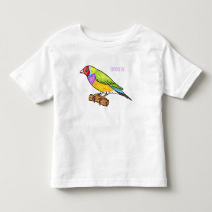 Gouldianfink fågel tecknad illustration t shirt
