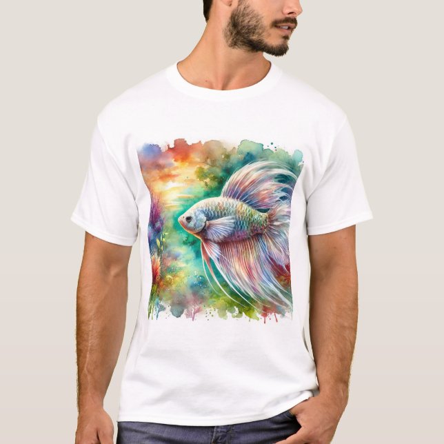 Gourami Fish 170724AREF110 - Watercolor T Shirt (Framsida)