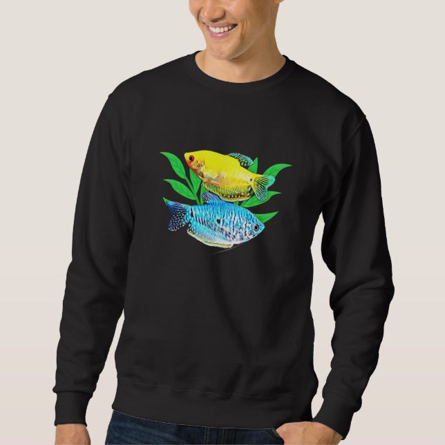Gouramis Gourami Breeders Aquarium Fish Kepers Lång Ärmad Tröja (Framsida)