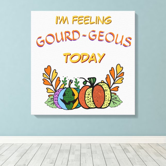 Gourd-geous Fall Pumpkins Canvastryck (Insitu (trägolv))