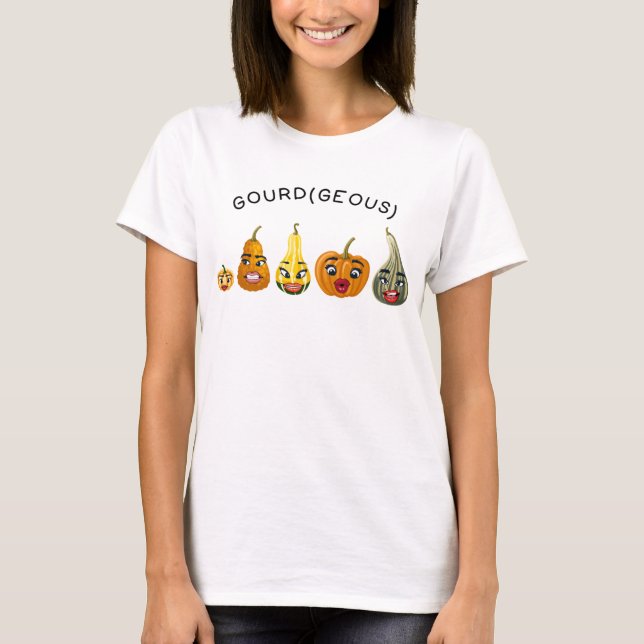 Gourd(geous) Funny Fall T-Shirt (Framsida)