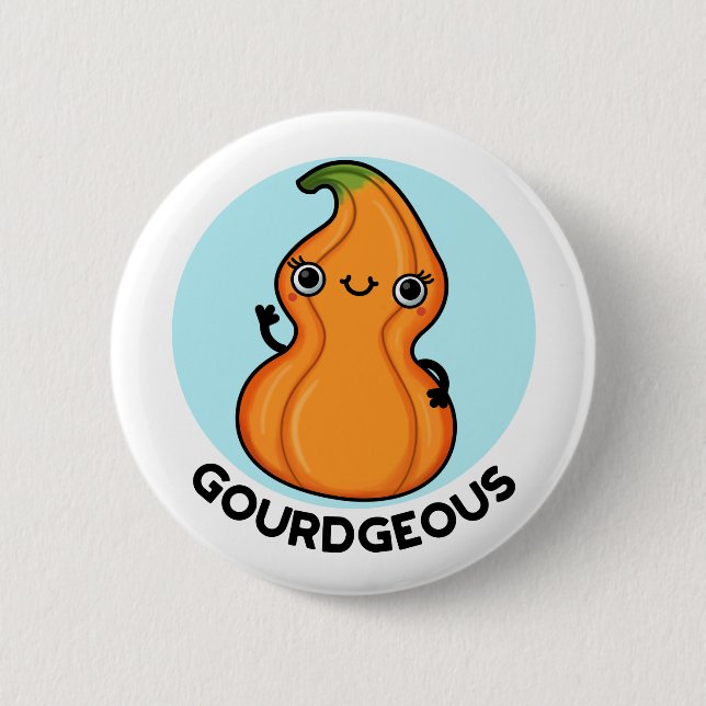 Gourd-geous Funny Gourd Veggie Pun Knapp (Framsida)