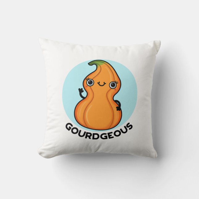 Gourd-geous Funny Gourd Veggie Pun Kudde (Framsida)