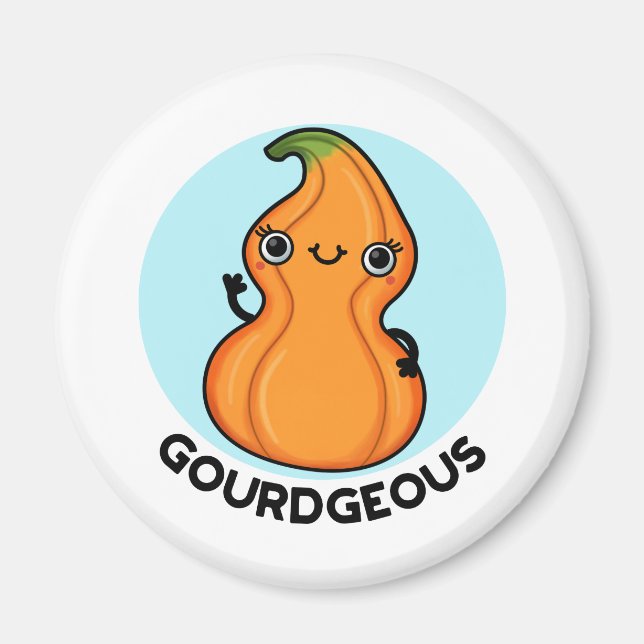 Gourd-geous Funny Gourd Veggie Pun Magnet (Framsidan)