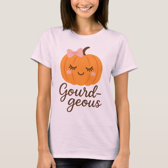 Gourd-geous - Funny Pumpkin - Halloween T Shirt (Framsida)