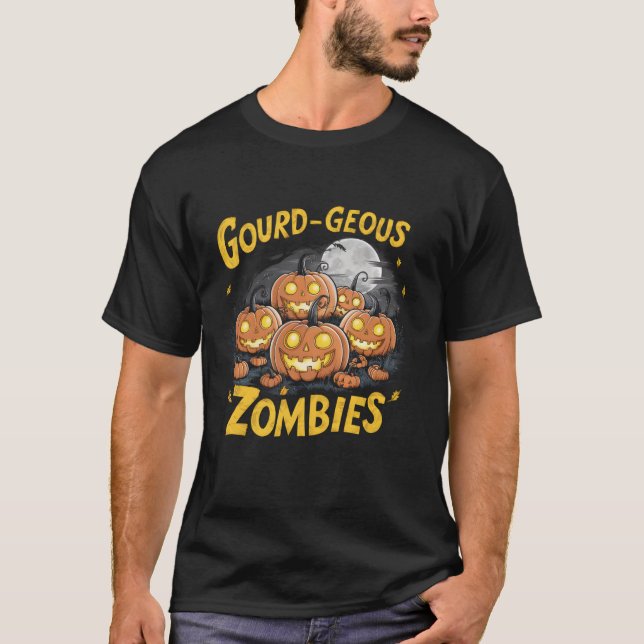 Gourd geous Zombies Spooky Zombie Pumpkins roligt  T Shirt (Framsida)