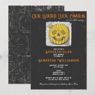 Gourd Tur Charm Halloween Pumpkin Baby Shower Inbjudningar