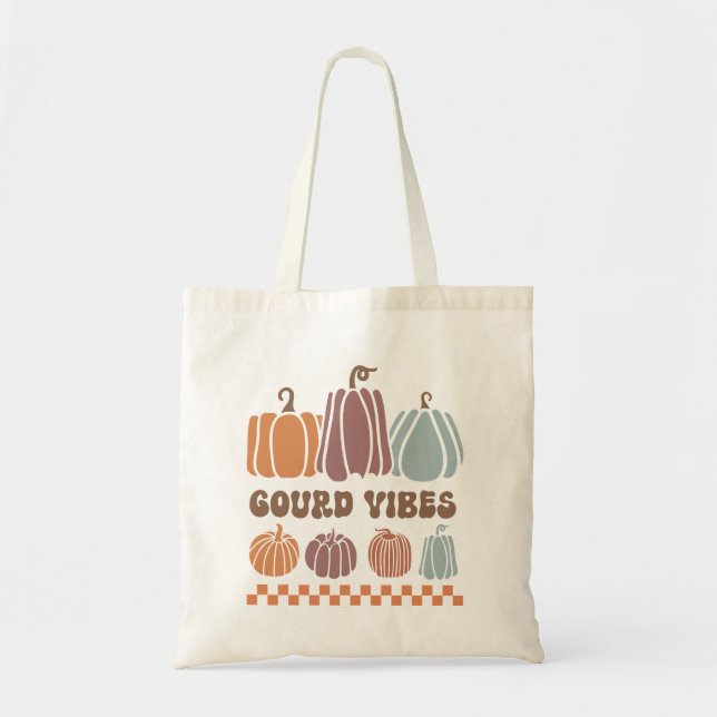 Gourd Vibes Funny Fall Pumpkins & Gourds Tygkasse (Framsidan)
