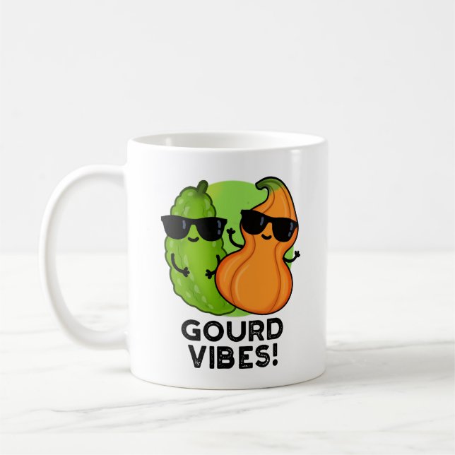 Gourd Vibes Funny Veggie Pun Kaffemugg (Vänster)