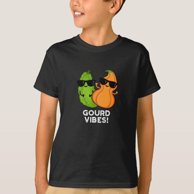 Gourd Vibes Funny Veggie Pun Mörk BG T Shirt (Framsida)