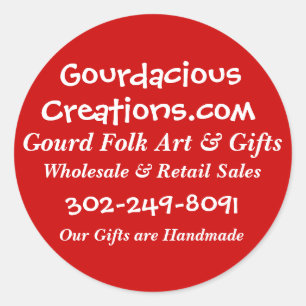 Gourdacious, Creations.com, Gourd Folk Art & Gi... Runt Klistermärke