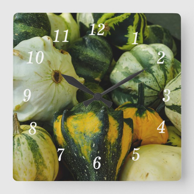 Gourds Galore Wall Clock Fyrkantig Klocka (Framsida)