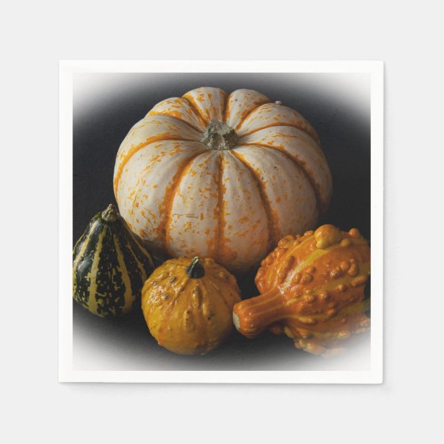 Gourds & Pumpkin Vignette Pappersservett (Framsidan)