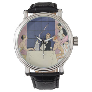 Gourmandsna, 1920-30 (pochoirtrycket) armbandsur