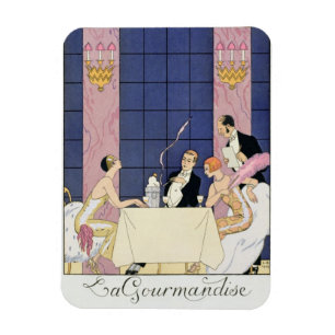 Gourmandsna, 1920-30 (pochoirtrycket) magnet