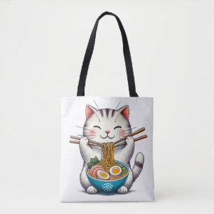 Gourmet Cat: Enjoys Ramen Tote Tygkasse