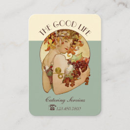 Gourmet catering Art nouveau CC0586 Mucha Fruit Visitkort