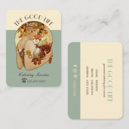 Gourmet catering Art nouveau CC0586 Mucha Fruit Visitkort