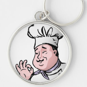 GOURMET CHEF RUND SILVERFÄRGAD NYCKELRING