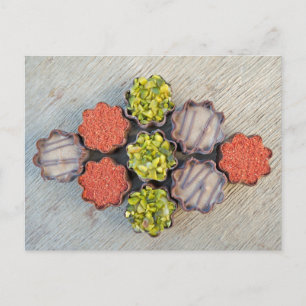 Gourmet Chocolates Food Photographic Postcard Vykort