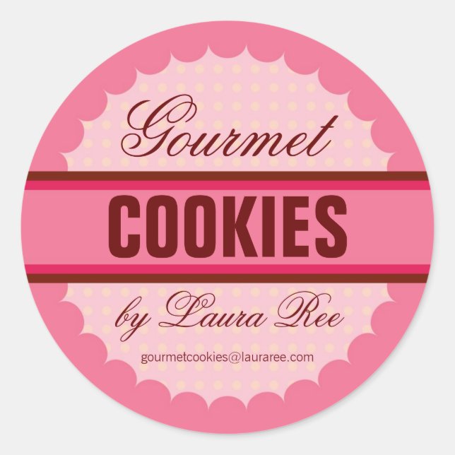 Gourmet Cookie Sticker Runt Klistermärke (Framsida)