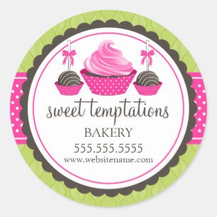 Gourmet Cupcoa och Cake Pops Bakery Sälar Runt Klistermärke