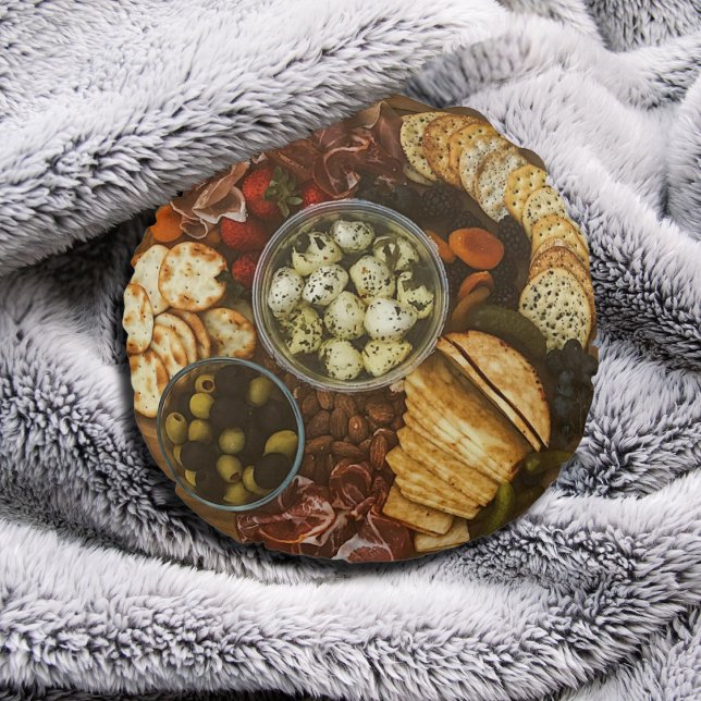 Gourmet Delight - Charcuterie Board Kuddöverkast Rund Kudde (Skapare uppladdad)
