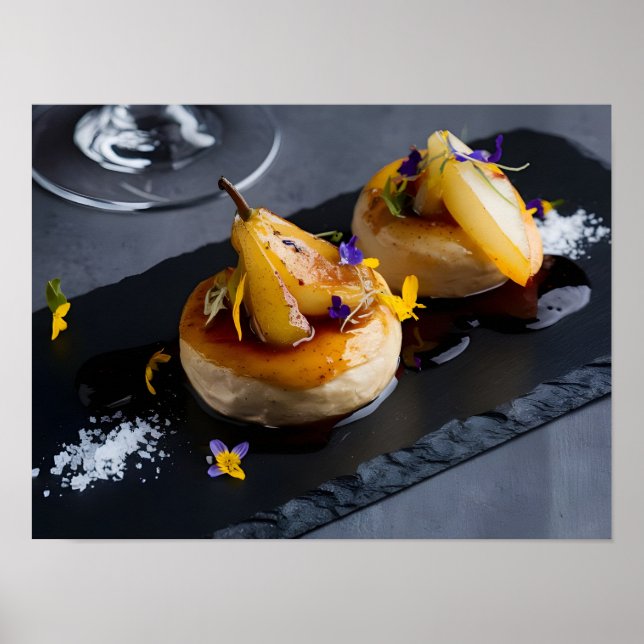 Gourmet Foie Gras with Red Vin Reduction Poster (Framsidan)