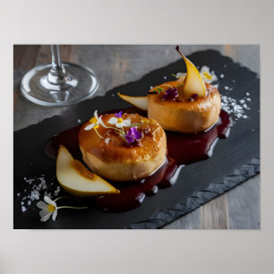 Gourmet Foie Gras with Red Vin Reduction Poster