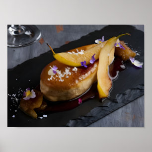 Gourmet Foie Gras with Red Vin Reduction Poster