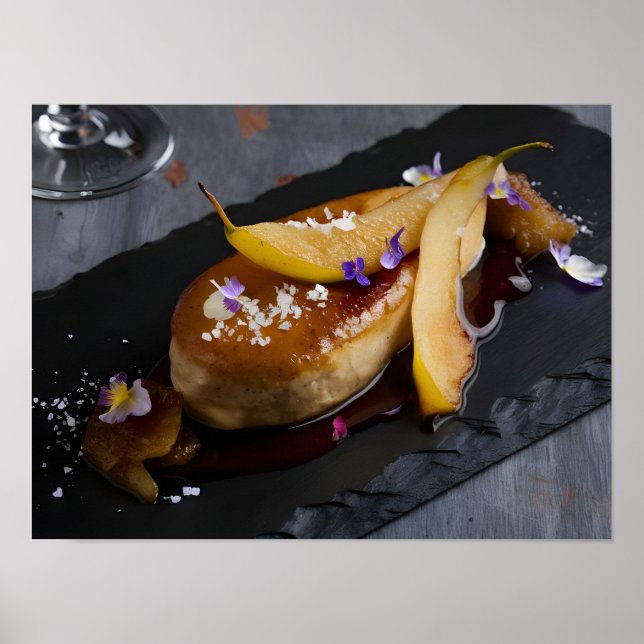 Gourmet Foie Gras with Red Vin Reduction Poster (Framsidan)