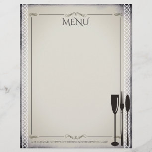 Gourmet food och party-menyletterhead vid middagen