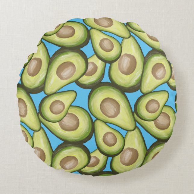 Gourmet Fresh Clian Avacados Rund Kudde (Framsidan)