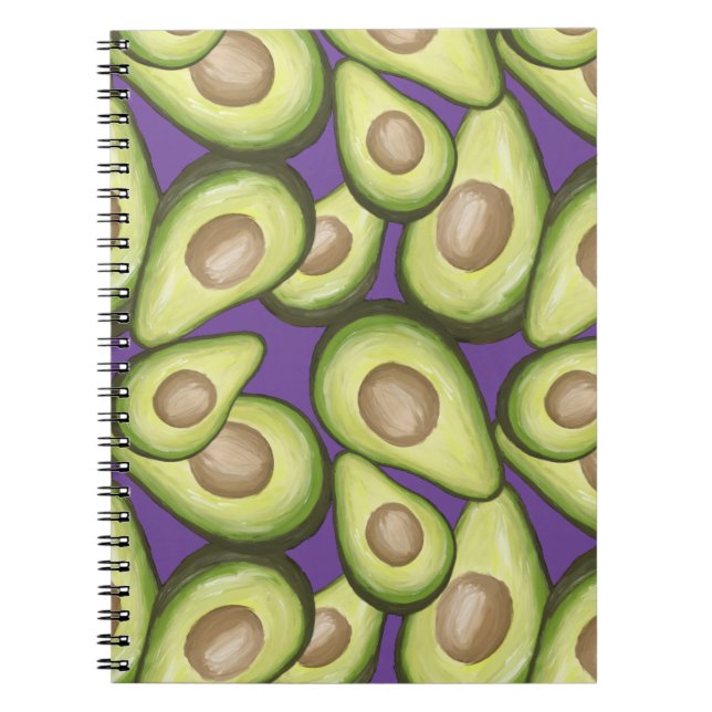Gourmet Fresh klipp Vegan Avocado Mönster Anteckningsbok (Framsidan)