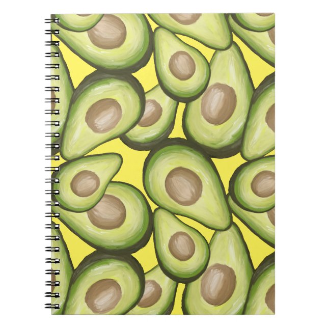 Gourmet Fresh klipp Vegan Avocado Mönster Anteckningsbok (Framsidan)