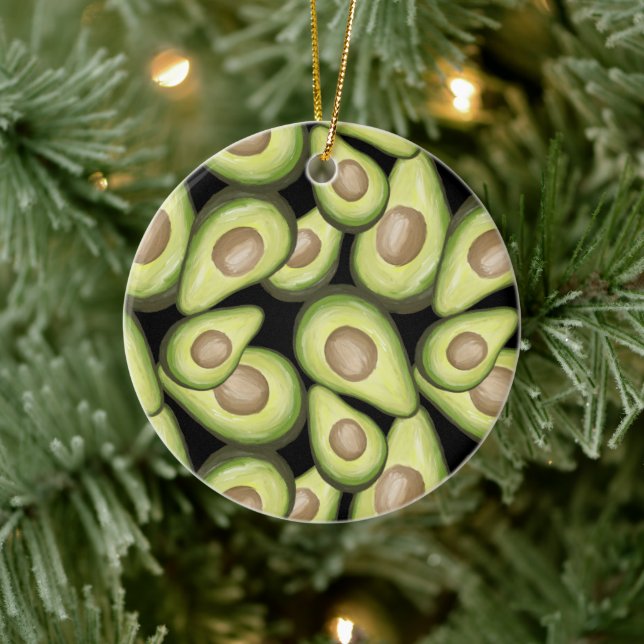 Gourmet Fresh klipp Vegan Avocado Mönster Julgransprydnad Keramik (Träd)