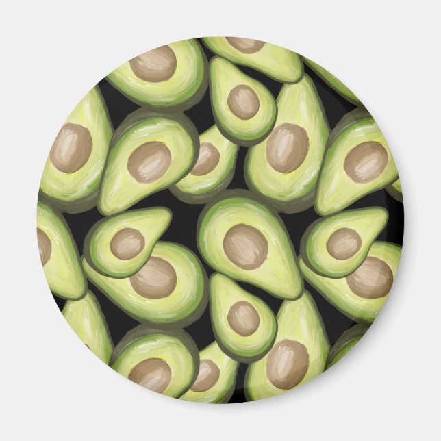 Gourmet Fresh klipp Vegan Avocado Mönster Magnet (Framsidan)