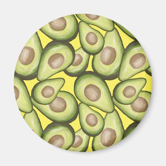 Gourmet Fresh klipp Vegan Avocado Mönster Magnet (Framsidan)