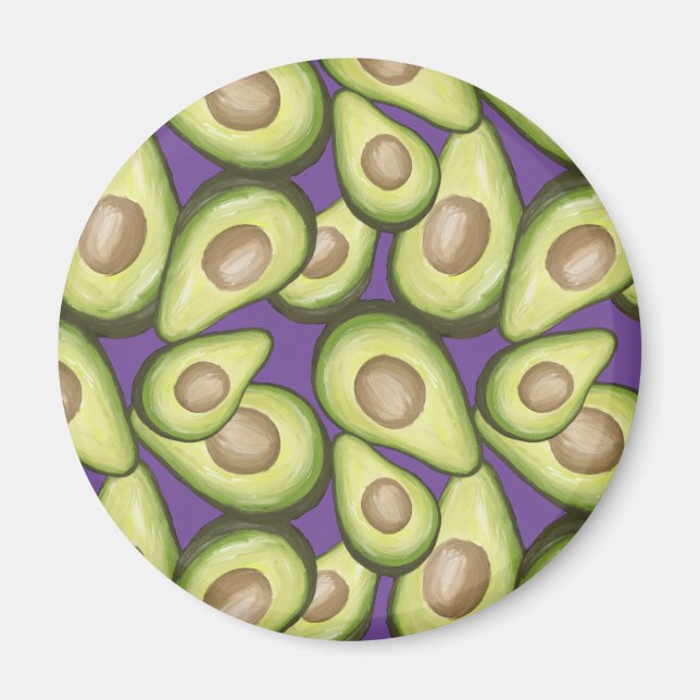 Gourmet Fresh klipp Vegan Avocado Mönster Magnet (Framsidan)