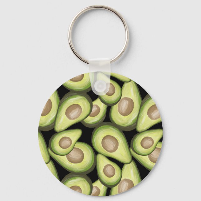 Gourmet Fresh klipp Vegan Avocado Mönster Nyckelring (Framsida)