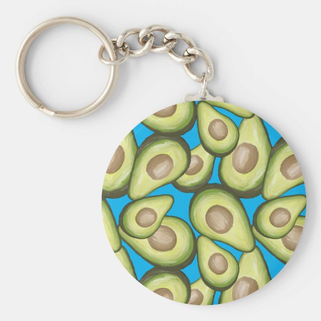 Gourmet Fresh klipp Vegan Avocado Mönster Nyckelring (Framsidan)