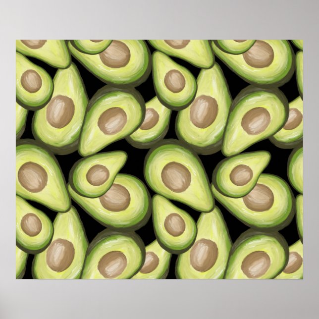 Gourmet Fresh klipp Vegan Avocado Mönster Poster (Framsidan)
