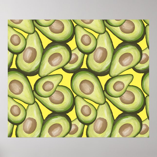 Gourmet Fresh klipp Vegan Avocado Mönster Poster (Framsidan)