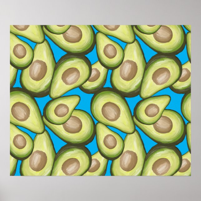 Gourmet Fresh klipp Vegan Avocado Mönster Poster (Framsidan)