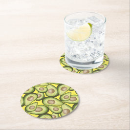 Gourmet Fresh-klipp Vegan Avocado Mönster Square Underlägg Papper Rund
